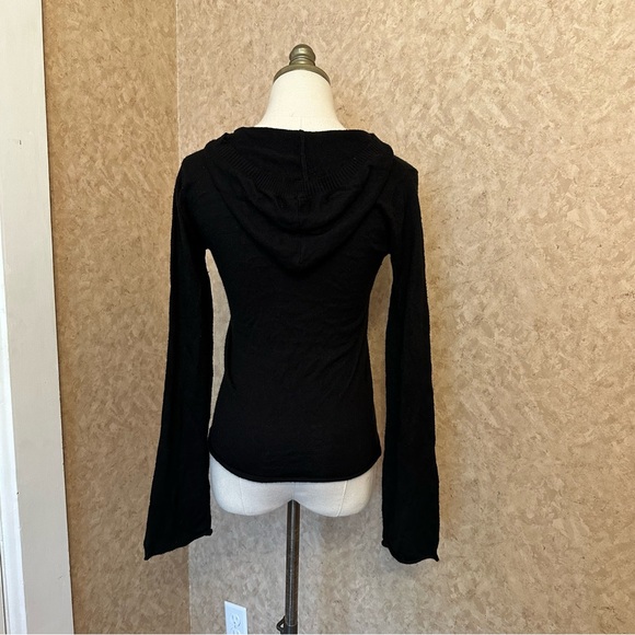 VTG Y2K 2000s Cashmere Like Black Southpole Studded Hoodie Sweater - Picture 3 of 9